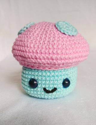 VARSHAA CROCHET Tiny Crochet Mushroom Basket Cotton Flower Basket
