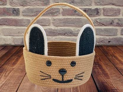 DYARCHY katty design temple jute Woven Basket (brown) Jute Flower Basket
