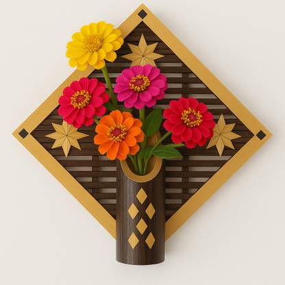 Bamboo Craft Wall flower pot1 Bamboo Flower Basket