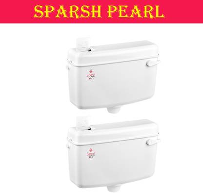 Sparsh Pearl Flo single flush tank cisten with air frehener set of 2 pic 146 Side Handle Flush Tank