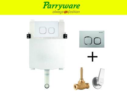 Parryware Linea Concealed Cistern with concealed body Aqua upper part 007 Dual Flush Tank