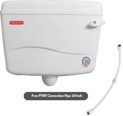 CERAMAX Flushing Cistern with 2 year warranty free ptmt connection Pipe 24 inch Side Handle Flush Tank