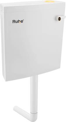 RUHE PVC Flushing Slimline Wall Hung White Water Cistern with 8.5 Ltr. Side Handle Flush Tank