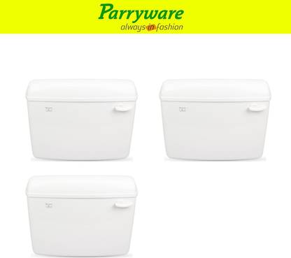 Parryware Standard Tip Top Polypropylene Cistern set of 3 pic 445 Side Handle Flush Tank