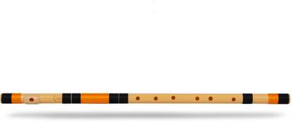 Radhe Flutes PVC Fiber E Natural Bansuri Double Base Octave Right Handed With Lip-Plate PVC Flute