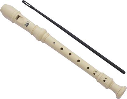 BLUEBERRY R-51, 8-hole C-key German-Style Music Recorder Flute With Cleaning Rod (Ivory) Plastic Flute