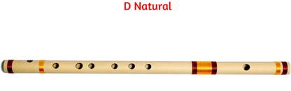 rauf Hand Bamboo Bansuri, D Natural Base Flute, With Written Manual & Bag Bamboo Flute