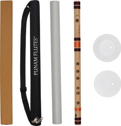 Punam Flutes D Sharp Medium Premium Bansuri (Right Hand) 16.3 inches Bamboo Flute