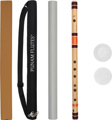 Punam Flutes C Sharp Medium Premium Bansuri (Right Hand) 18.5 inches Bamboo Flute