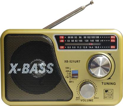 BeerTech XB-521URT FM AM SW 3-Bands X-Bass Radio with LED Torch FM Radio