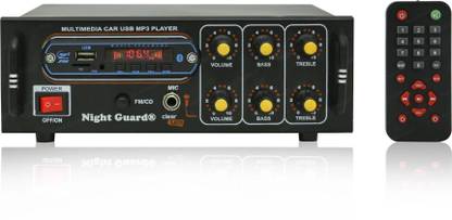 Night Guard NG-18 2 Channel High Power Stereo fm radio Amplifier with Big LED Display/Bluetooth/MIC Input/USB/SD Card Slot/FM Radio/AUX Input/Remote Control & Built-in Equalizer with Bass, Treble & Balance Control Power fm radio Amplifier. FM Radio