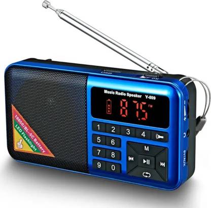 Faux Fixxen Blue Retro style Radio with FM band, Bluetooth/USB/SD Card, FM Radio FM Radio