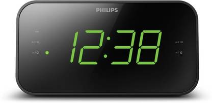 PHILIPS R3306 Digital Alarm Clock Radio FM for Bedrooms Large LED Display Black FM Radio