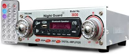 Night Guard AC/DC FM Radio Multimedia Speaker, Led blue Light Bluetooth,USB,SD Card,Aux. FM Radio