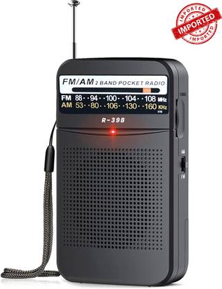 Fangtooth R-398 Pocket Radio Player Multimedia Dual Band AM/FM Mini Transistor FM Radio