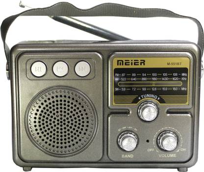 BeerTech M-551BT Portable Multimedia FM/AM/SW Player 3 Band Analog FM Radio