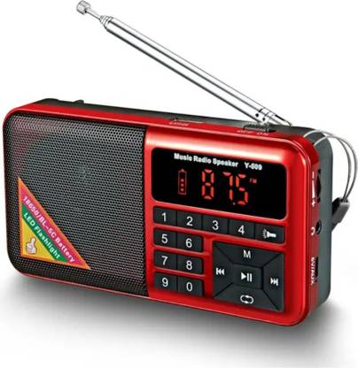 JAXTER Red Retro style Radio with FM band, Bluetooth/USB/SD Card, FM Radio FM Radio