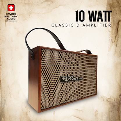 SWISS MILITARY Retro 10W Wireless Radio FM With Bluetooth Connectivity Speaker | Multiple Port FM Radio
