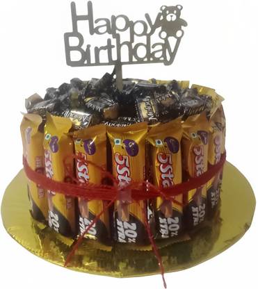 Cadbury 5 Star Chocolate & Melody & Happy Birthday Cake Topper Combo