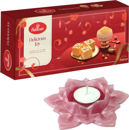 Haldiram's Delicious Joy Diwali Gift Box with Large Resin Diya Combo