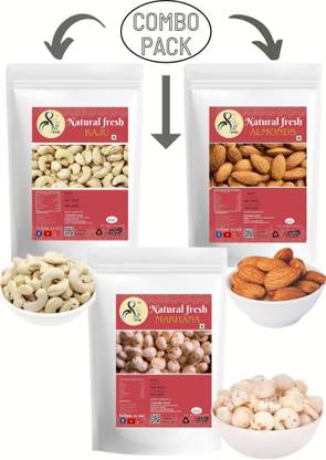 Sarin Fresh Dry Fruits Mix Pack - ALMOND ,CASHEW,MAKHANA 450G Combo