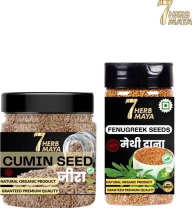 7Herbmaya Whole Jeera with Whole Methi Dana | Fenugreek Seed & Cumin Seeds for Coocking Combo