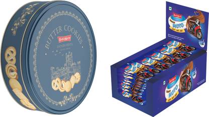 BAKEMATE Butter Cookies & Choco Moto Chocolate Bar Bike Racing Shape Combo