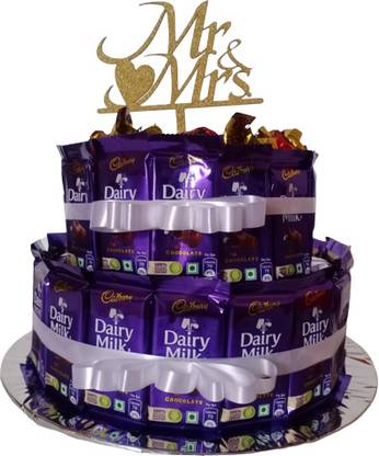 Cadbury Dairy Milk & Melody Chocolates With Mr & Mrs Cake Topper Combo