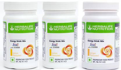 HERBALIFE Energy Drinks Mix Lemon 2 pcs +1 pcs Ginger Flavour (Pack of 3)X50gm Combo