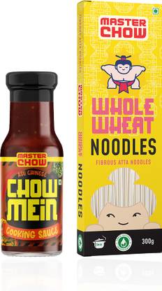 MasterChow Chowmein Noodles - Chowmein Sauce & Healthy Whole Wheat|Natural Ingredients| Combo