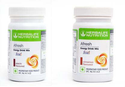 HERBALIFE Afresh Energy Drink Mix - Elaichi & Cinnamon Flavor For Weight Loss Combo Pack Of 2 PIECES Combo