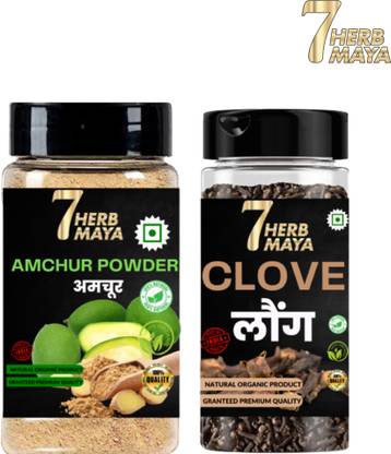 7Herbmaya Amchoor Powder/Dry Mango Powder With Whole Laung/Whole Cloves Combo