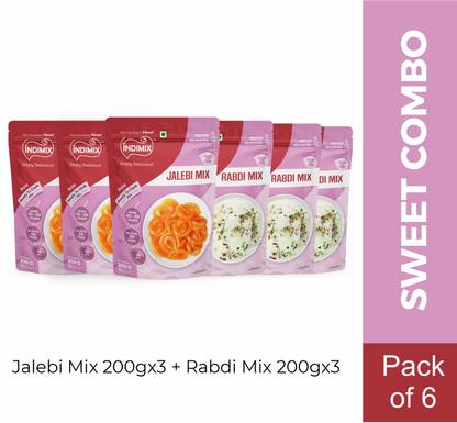 INDIMIX Instant Jalebi & Rabdi Mix Pure Veg, 20-Minute Indian Sweet Just Ready In 3 Step 1200 g