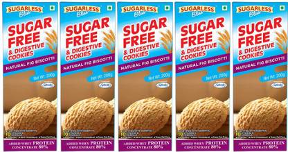 Sugarless Bliss Sugar Free Digestive Cookies, Natural Fig Biscotti, Combo (20% Dsicount) Combo