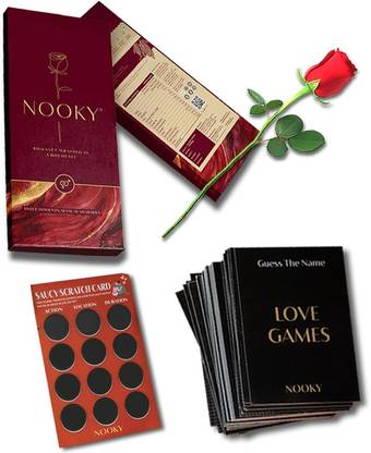 Nooky Premium Dark Chocolate Gift | 4-in-1 Treat for Couples & Special Days Combo