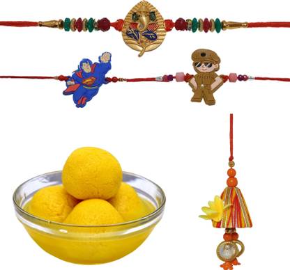 Yuvraj Food Product Rajbhog Sweets 1 kg combo pack 1 couple Rakhi, 2 kids With mithi Combo