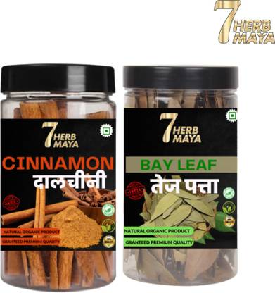7Herbmaya Dalchini|Cinnamon & Tej Patta | Bay Leaf | Bay Leaves | Spices & Masala for Food Combo