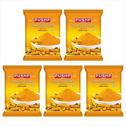 Pushp Brand Turmeric Powder (Pack of 5 - 200g each) Combo