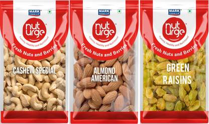 Nut Urge Cashew+Raisins+Almond (200+200+200) Combo