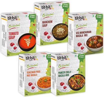 Tit-Bit NONG-Tomato, Manchow soup, Manchurian,Schezwan Fried Rice, Paneer Chilly Masala Combo