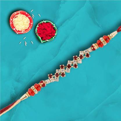 Cadbury Premium Diamond Rakhi, 2 Pieces Dairy Milks | Roli, Chawal, Chandan, Misri | Combo