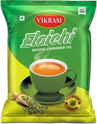 Vikram Elaichi Tea Enriched with 100% Natural Ground Cardamom 250g Pack of 4 Tea Pouch