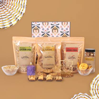 Food cloud Munchies Love N light Diwali Goodies box-7 Healthy Snacks - Gift Box Combo