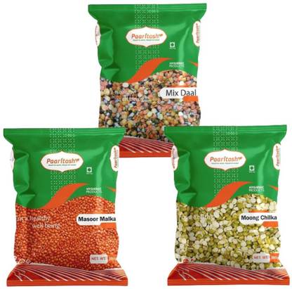 Paaritosh Combo of Mix Dal,Masoor Malka Dal and Moong Chilka Dal Combo
