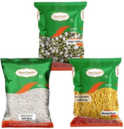 Paaritosh Combo of Urad Chilka Dal,Urad Dhuli Dal and Yellow Moong Dal Combo