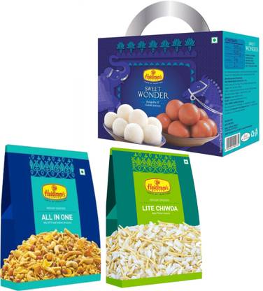 Haldiram's Sweet Wonder 1kg, Lite Chiwda (200gm), All In One (200gm) Combo Combo