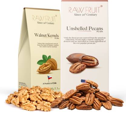 HyperFoods Pecans Walnut Dry Fruits Combo Pack 100gm each Akhrot Pecans Dry Fruit Combo