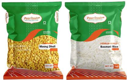 Paaritosh Moong Dal dhuli 1 kg And Basmati Rice 1 Kg Combo