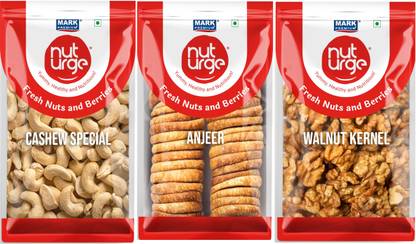 Nut Urge Cashew+Anjeer+Walnut (200+200+200) Combo