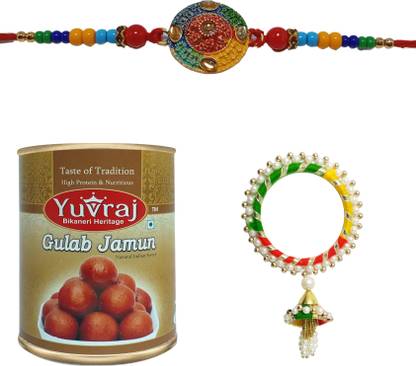 Yuvraj Food Product Gulab Jamun 1 kg pack & Bhaiya or bhabhi rakhi mithai combo Combo
